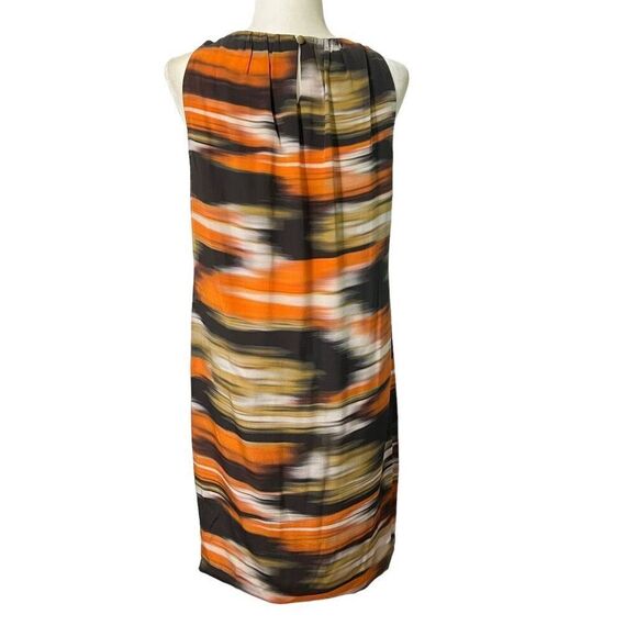 AKRIS PUNTO Size Small 4 Sleeveless Bateau Neck Pleated Shift Dress Multicolor - Picture 8 of 13
